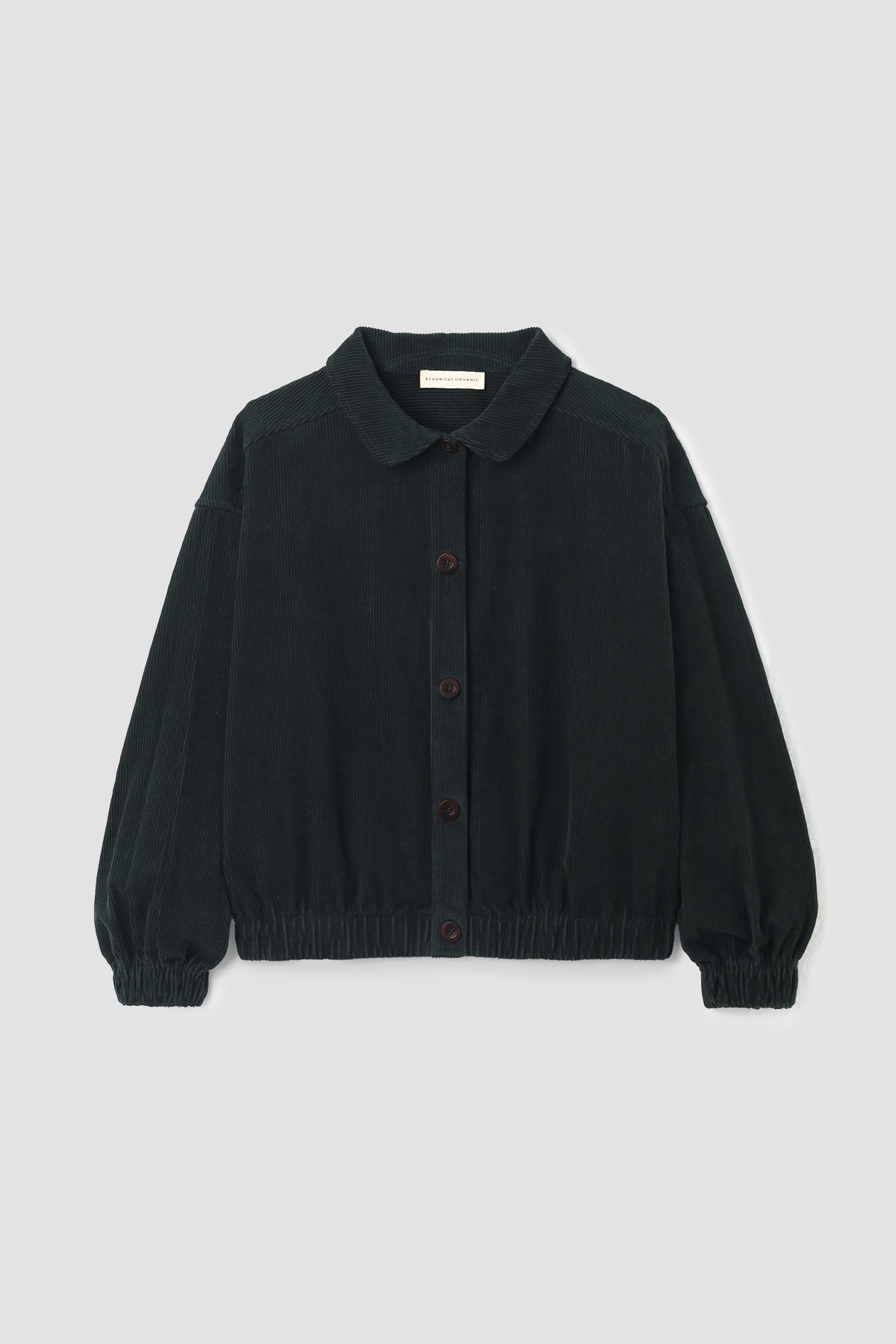 Andie Organic Cotton Corduroy Overshirt in Charcoal