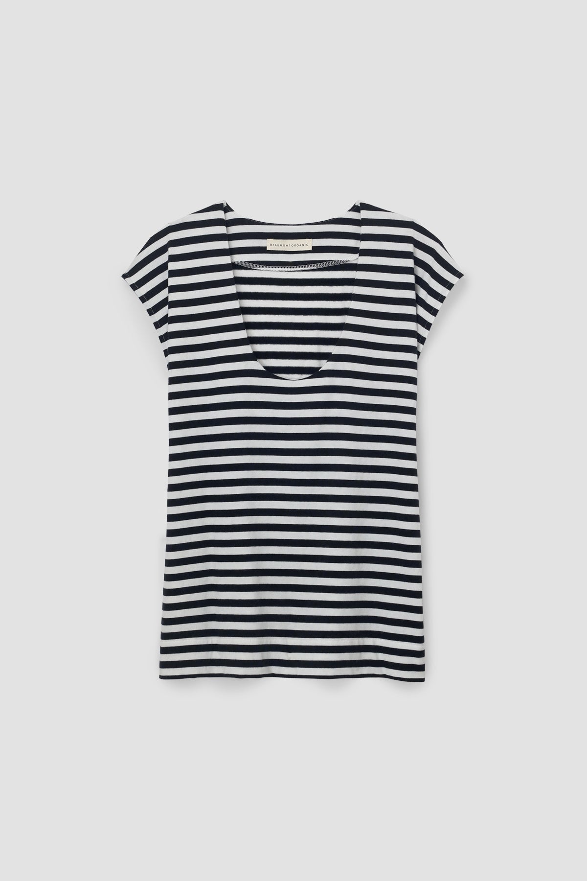 Tamsin-Sue Organic Cotton Jersey Stripe Top in Black & White Stripe
