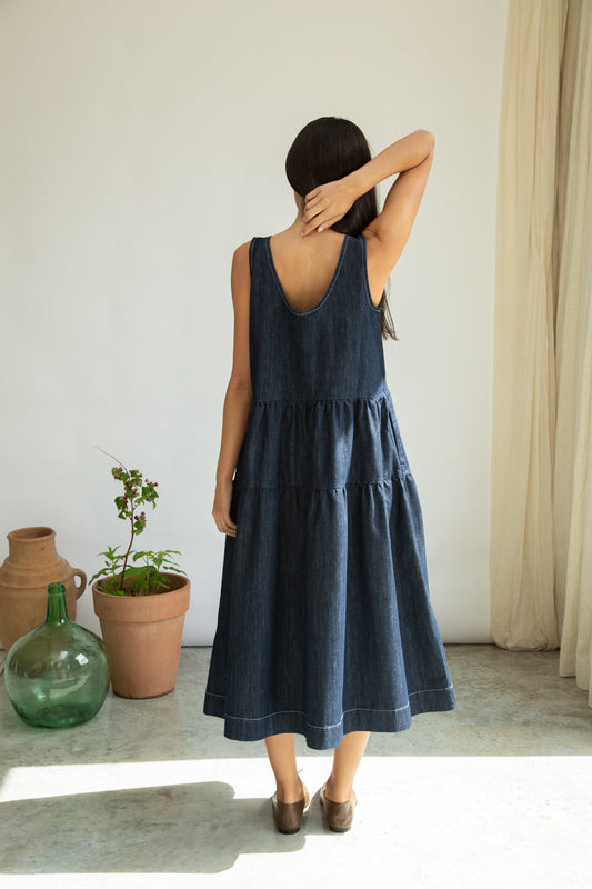 Kyra-Leigh Organic Cotton Denim Dress in Indigo