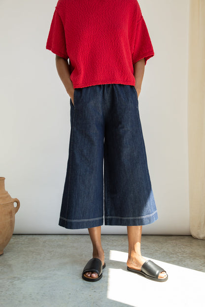 Nicole-Leigh Organic Cotton Denim Trousers in Indigo