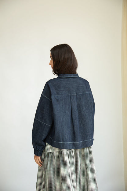 Tierra-Leigh Organic Cotton Denim Overshirt in Indigo