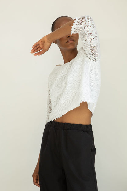 Zoya-May Cotton Linen Trousers in Black