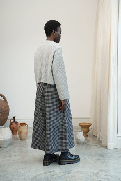 Leo Recycled Wool Knitted Jumper in Grey Marl