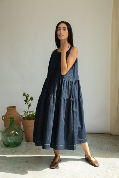 Kyra-Leigh Organic Cotton Denim Dress in Indigo