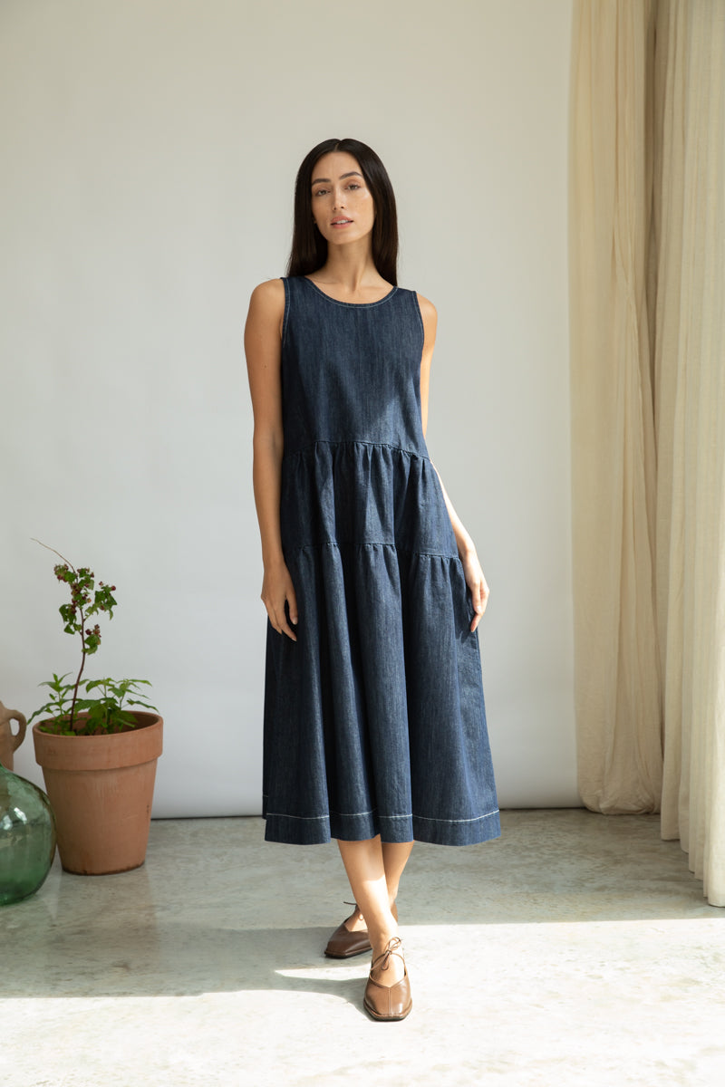 Kyra-Leigh Organic Cotton Denim Dress in Indigo
