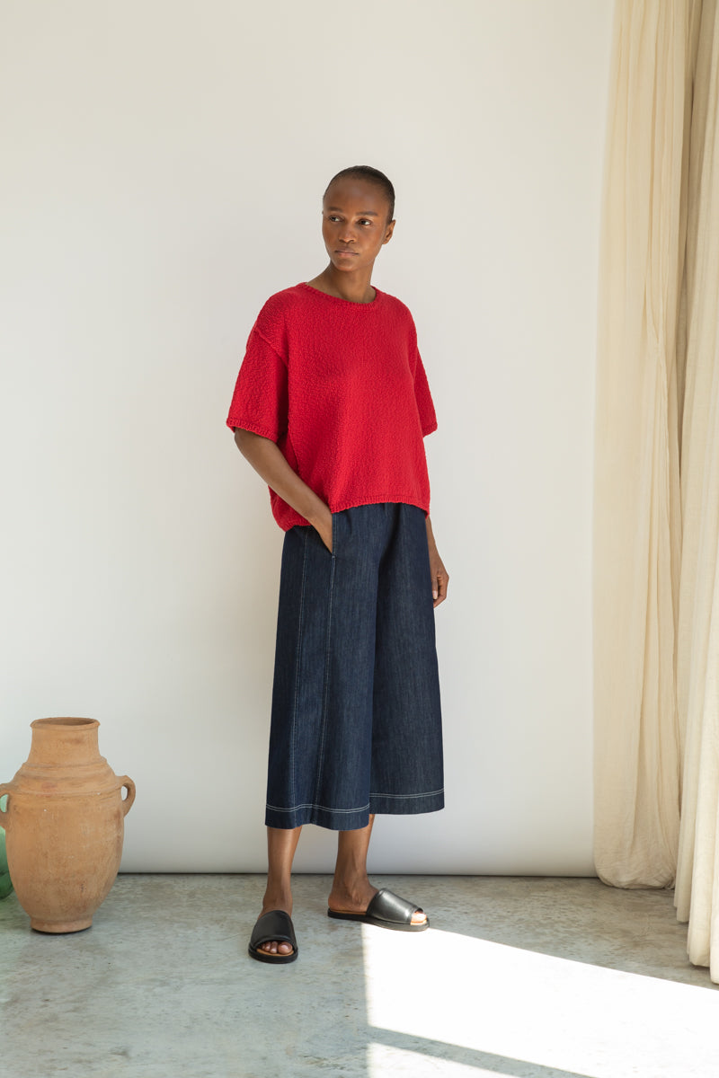 Nicole-Leigh Organic Cotton Denim Trousers in Indigo