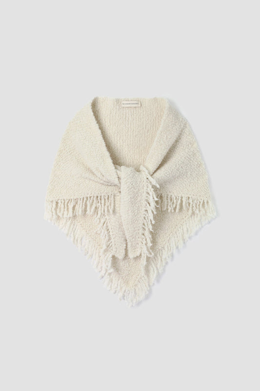 Vivian-Jane Organic Cotton Knitted Scarf in Beige Marl