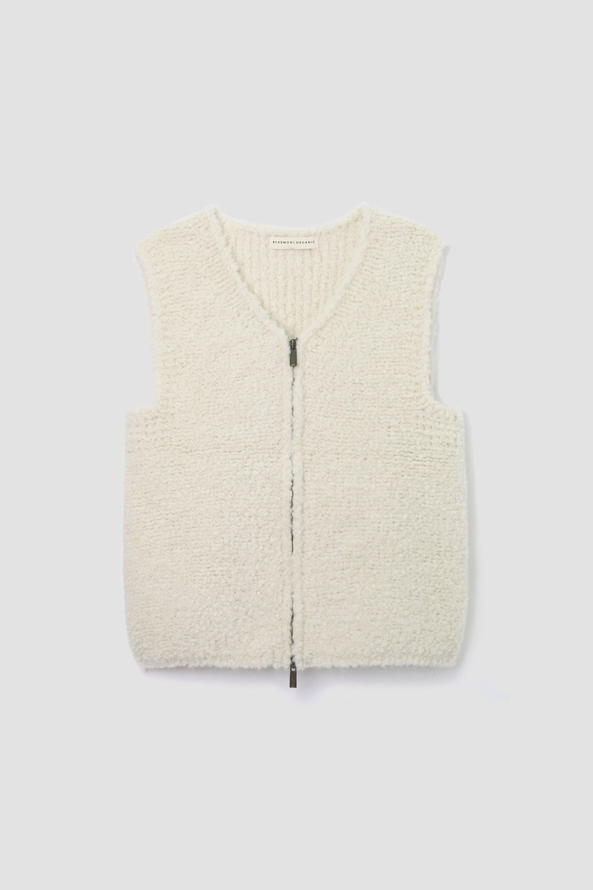 Sidney Wool Knitted Vest in Ecru
