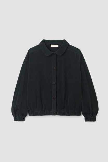 Andie Organic Cotton Corduroy Overshirt in Charcoal