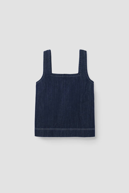 Jess-Leigh Organic Cotton Denim Vest in Indigo