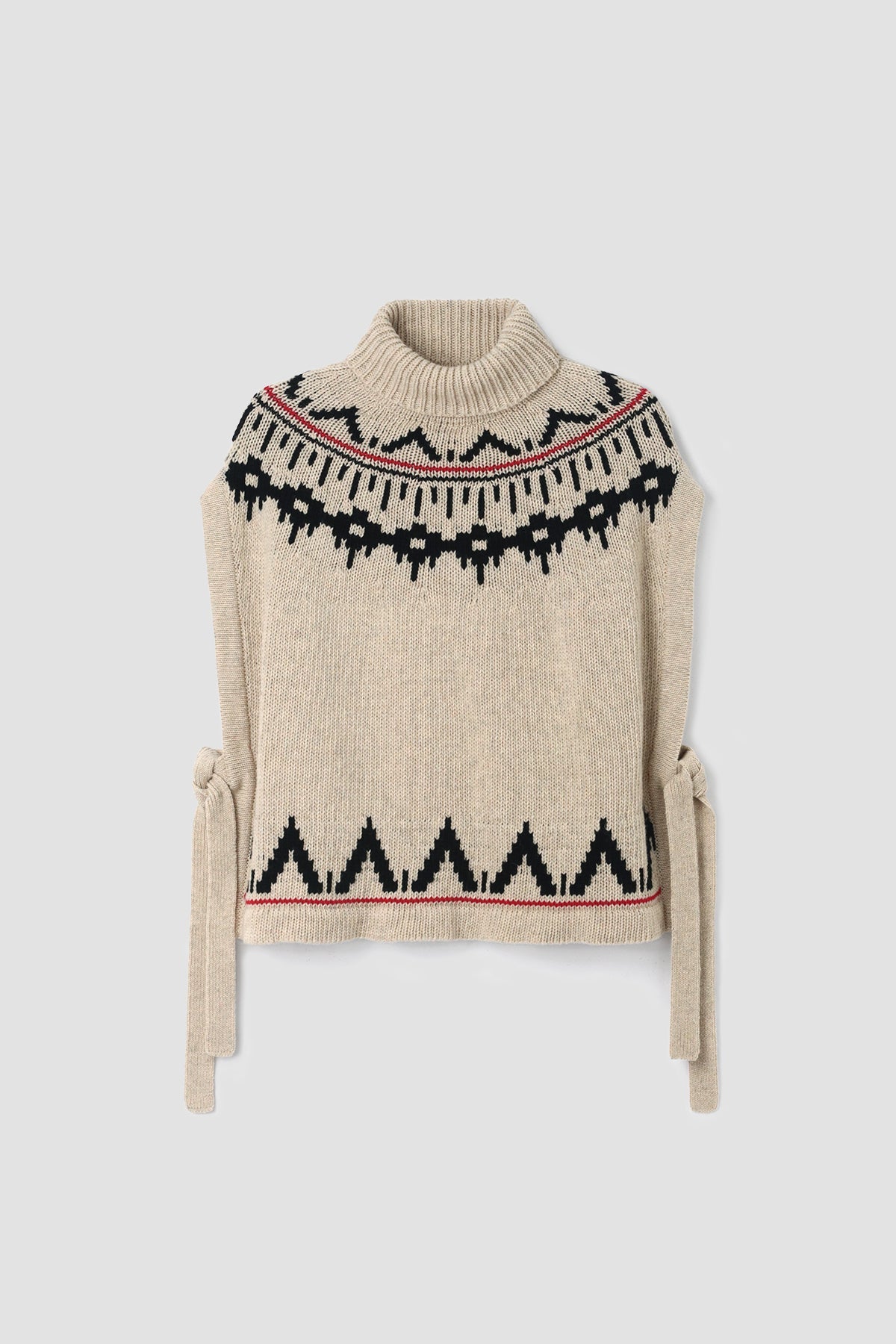 Kanon-Sue Recycled Wool Knitted Vest in Cream Marl Fairisle