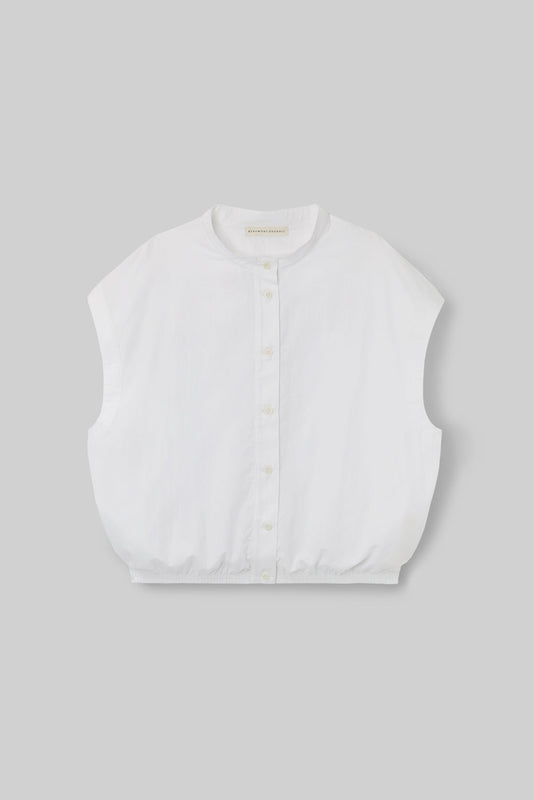 Nancy Organic Cotton Jersey and Poplin Shirt in White